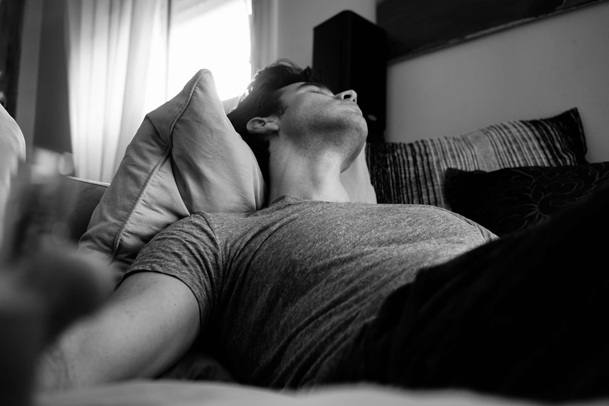 Man sleeping peacefully at night